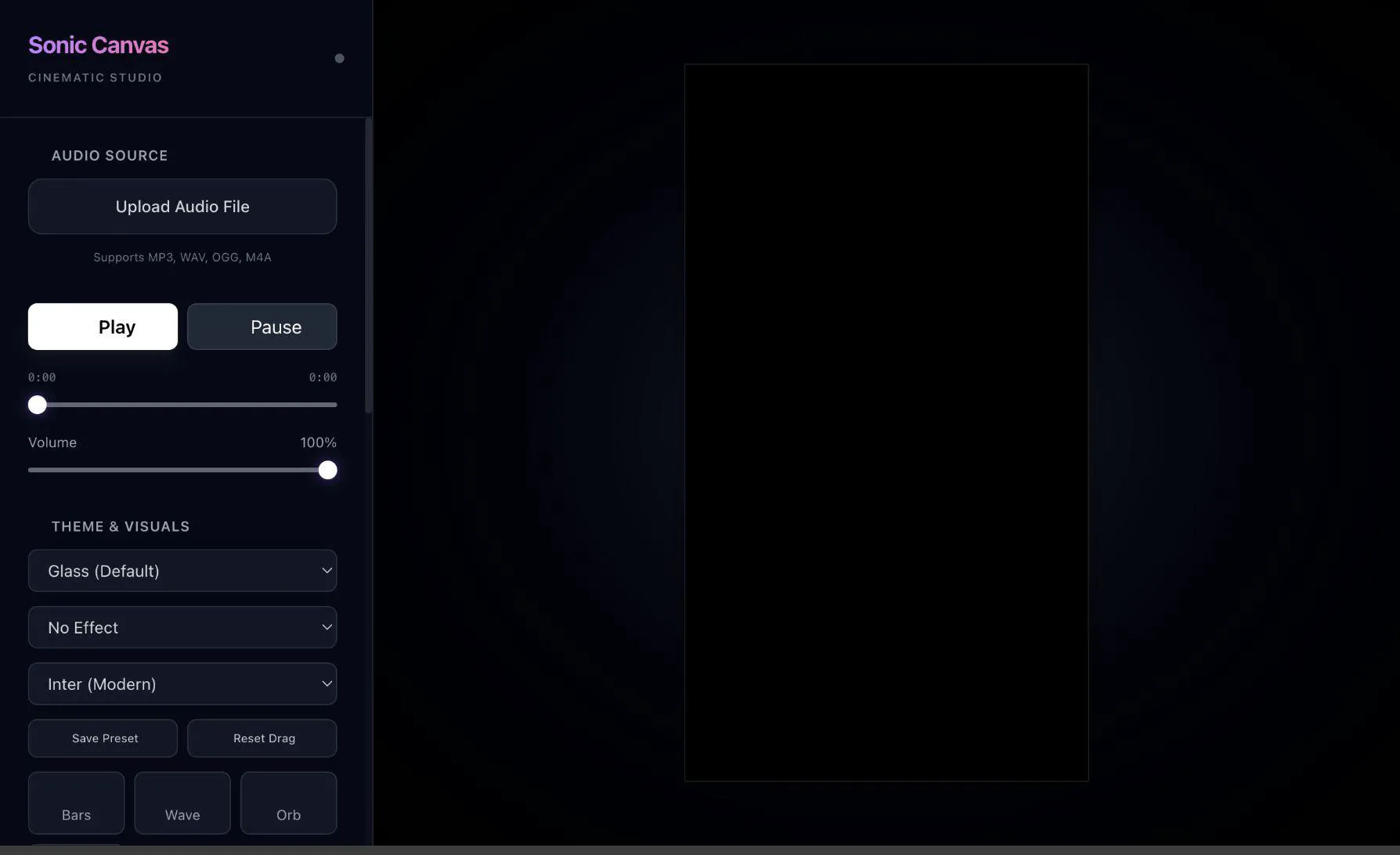 Sonica Canvas Interface Showcase